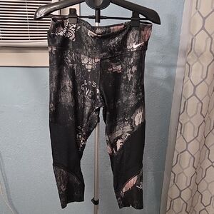 Nike Black and Pink Graphic Leggings